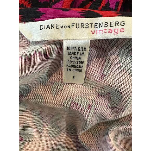 Diane Von Furstenberg Vintage Jill Top Silk Wrap Leopard Print Blouse Size 8 - Picture 10 of 15